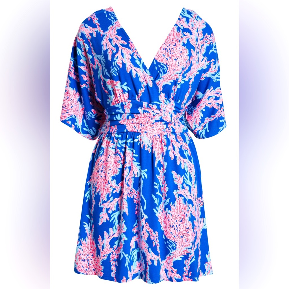 Lilly Pulitzer Parigi Skort Romper, Borealis Blue Swim On Over print, L